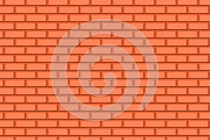 Cartoon hand drown orange realistic seamless brick wall texture