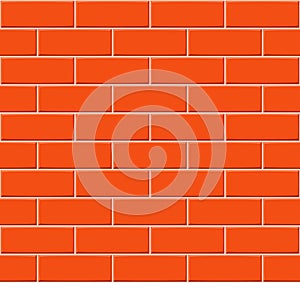 Cartoon hand drown orange seamless brick wall texture