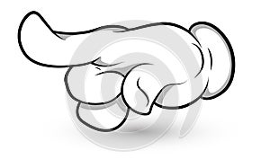 Cartoon Hand - Finger Pointing Art - Vector Illustration