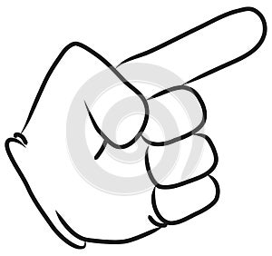 Cartoon hand pointing photo