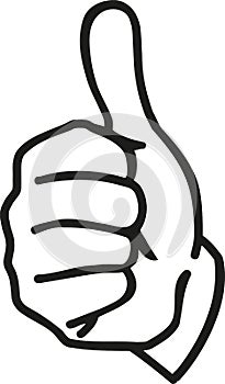 Cartoon hand with thumbs up