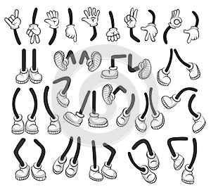 Cartoon hands and legs set