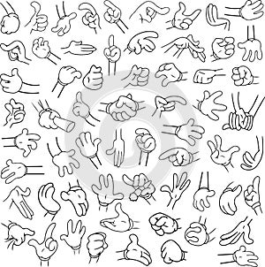 Cartoon Hands Pack Lineart 2