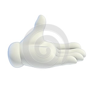 Cartoon hands set - taking or giving hand 3d rendering