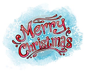 Cartoon handwritten words Merry Christmas