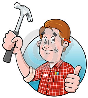 Cartoon handyman logo