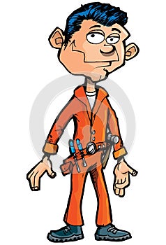 Cartoon handyman with tools