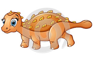Cartoon happy ankylosaurus