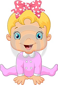 Cartoon happy baby girl