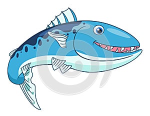 Cartoon happy barracuda