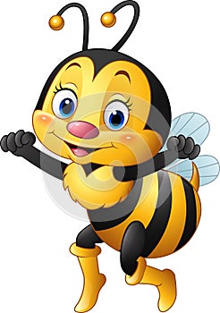 Cartoon happy bee