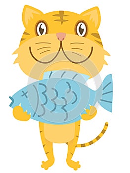 Happy cat with fish