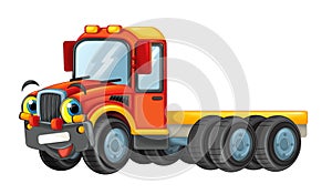 Cartoon happy cistern truck like monster truck isolated on white background  illustration for children