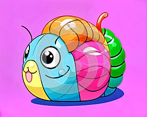 Cartoon happy comic caterpillar toy balloon inflatable pop art colors