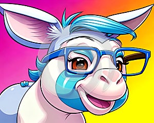 Cartoon happy comic donkey burro pig toddler fun toy smiling photo