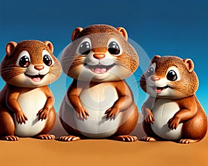 Cartoon happy comic gopher groundhog marmot family comedy fun toy