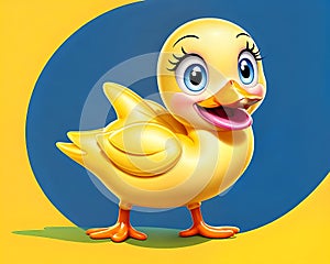 Cartoon happy comic yellow rubber ducky duck play toy