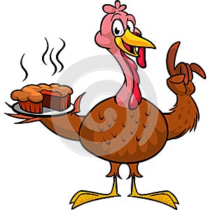 Cartoon happy cute thanksgiving turkey bird. Vector illustration isolated. Design for Thanksgiving Day