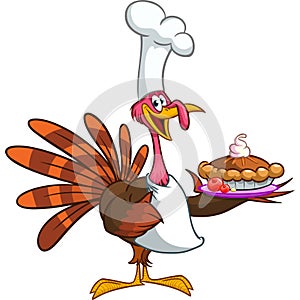 Cartoon happy cute thanksgiving turkey bird. Vector illustration isolated. Design for Thanksgiving Day