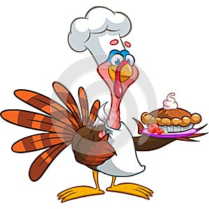 Cartoon happy cute thanksgiving turkey bird. Vector illustration isolated. Design for Thanksgiving Day