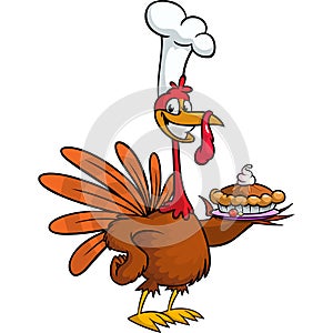 Cartoon happy cute thanksgiving turkey bird. Vector illustration isolated. Design for Thanksgiving Day