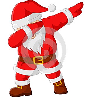 Cartoon happy dancing Santa Claus