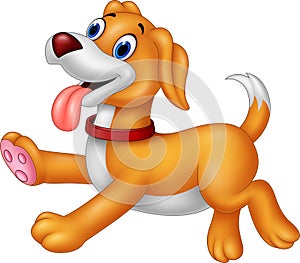 Cartoon happy dog running