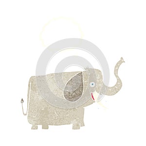 cartoon happy elephant with thought bubble