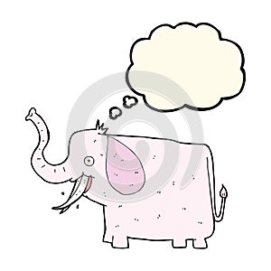 cartoon happy elephant with thought bubble