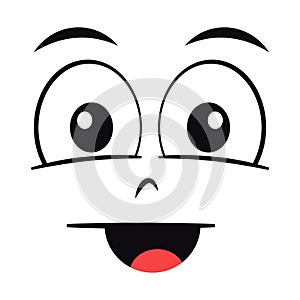 Cartoon happy grinning face vector