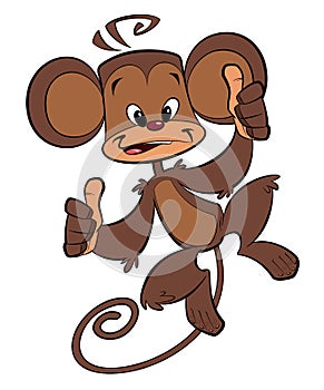 Cartoon happy monkey