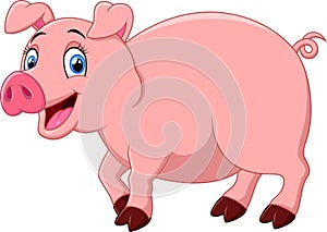 Cartoon happy pig