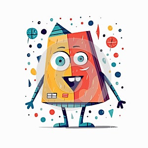 Cartoon happy robot cube. Vector illustration. funny cartoon character