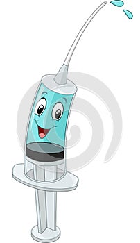 Cartoon a Happy Syringe