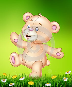 Cartoon happy teddy bear