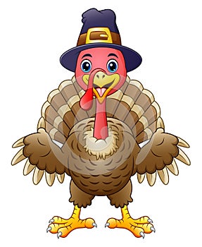 Cartoon happy turkey