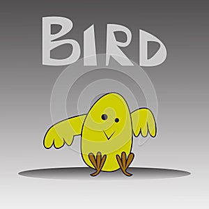 Cartoon happy yellow bird