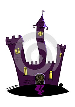 Cartoon haunted house.  Vector