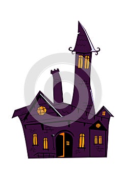 Cartoon haunted house.  Vector