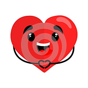 Cartoon heart, vector illustration