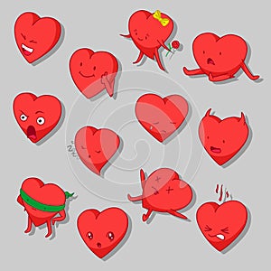 Cartoon Hearts Vector Clip Art