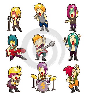 Cartoon Heavy Metal rock music band photo