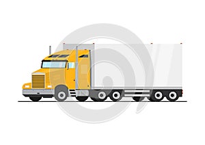 Cartoon heavy truck and semitrailer.