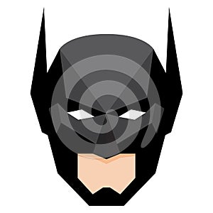 Cartoon Hero Head Isolated On White Background