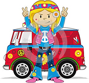 Cartoon Hippie Character