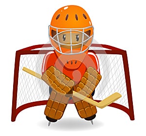 Cartoon hockey goalkeeper