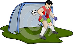 Cartoon holey goalkeeper