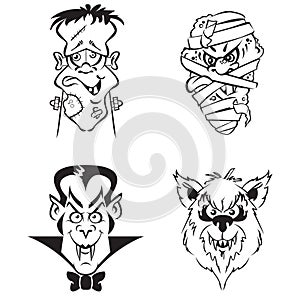 Cartoon Horror Heads