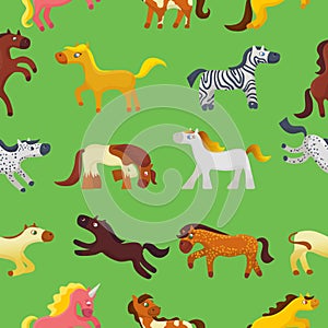 Cartoon horse vector cute animal of horse-breeding or kids equestrian and horsey or equine stallion illustration childly