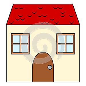 Cartoon house icon. Home symbol. Vector illustration isolated on white